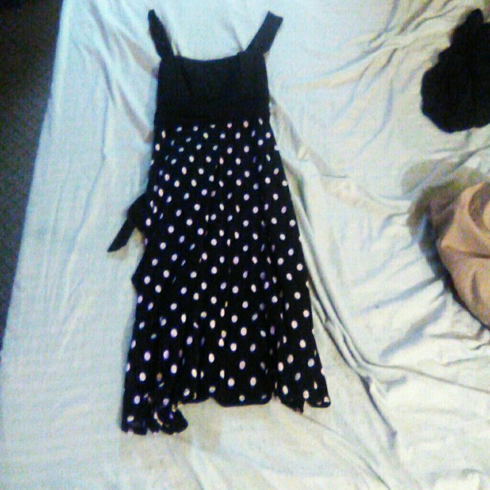 Black and white polka dot dress